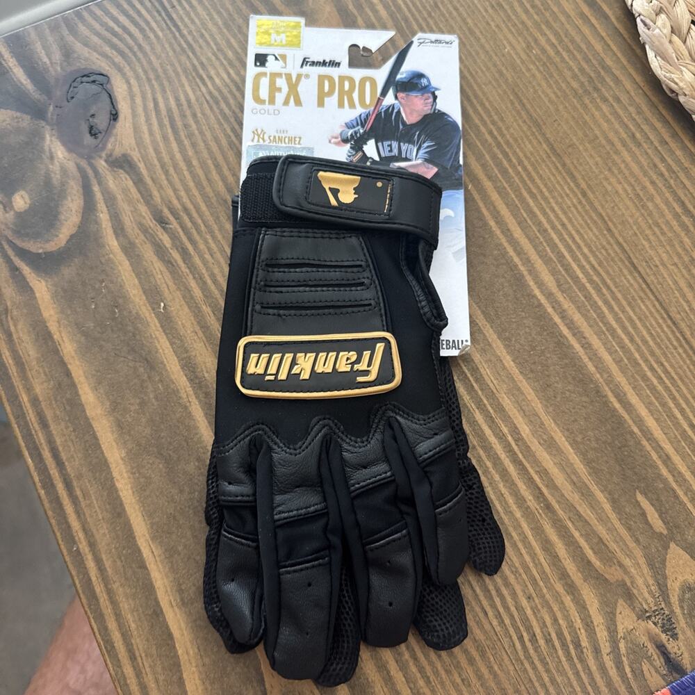 Adult Franklin CFX Pro Gold Batting Glove Size Medium